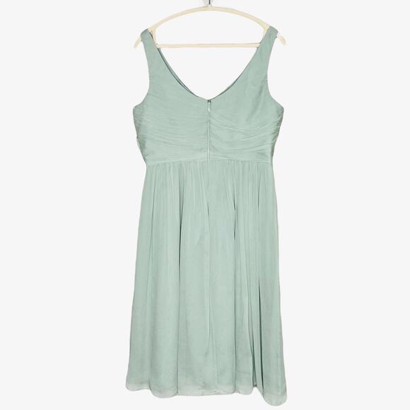 J. Crew Silk Chiffon Heidi Dress 14 Dusty Shale Green 93100 Formal Wedding Party - Picture 2 of 13